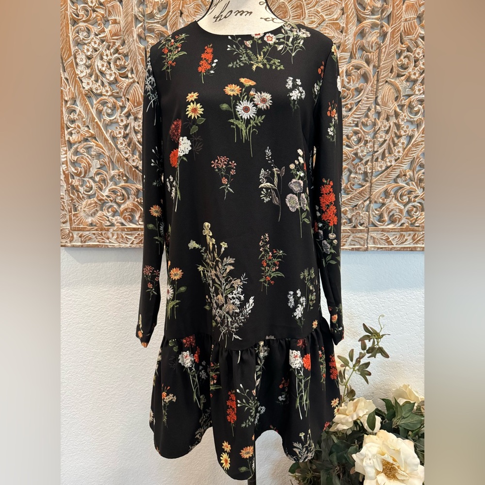Philosophy Black Floral Midi Dress